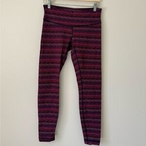 Striped Lululemon Leggings - Pink and Black